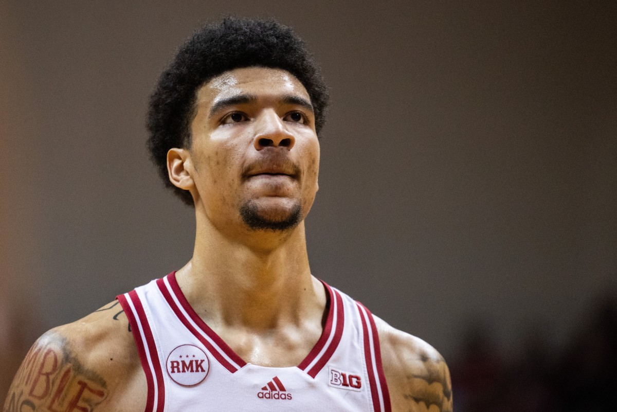 Indiana Hoosiers center Kel'el Ware (1) in the first half against the Michigan State Spartans at Simon Skjodt Assembly Hall.